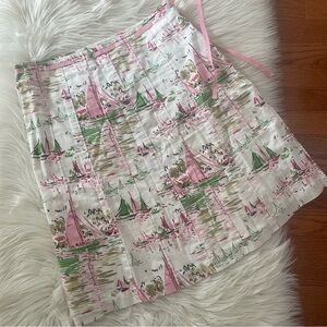 J.Crew Pleated A-Line Sailboats Preppy Summer Lightweight Skirt Size 8 Cotton